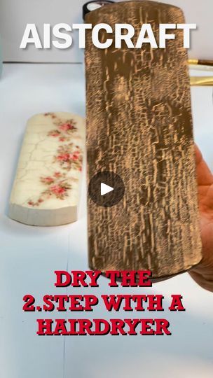 Paint Air Dry Clay, Dry Clay Ideas, Air Dry Clay Ideas, Diy Decoupage, Crackle Paint, Christmas Craft Show, Crackle Painting, Decoupage Vintage, 2 Step