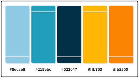 20+ Best Blue Color Palettes for 2021 - Venngage Orange Color Combinations, Brand Colour Schemes, Color Generator, Yellow Palette, Blue Color Combinations, Orange Color Palettes, Yellow Colour Scheme, Color Palette Yellow, Color Schemes Colour Palettes