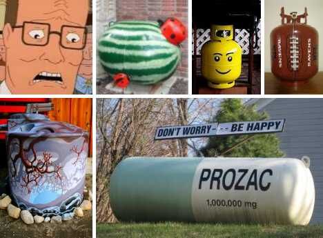 propane_mainx Paint Propane Tank Ideas, Painting Propane Tanks, Painted Propane Tanks Ideas Funny, Painted Propane Tanks, Large Propane Tank Art, Painted Propane Tanks Ideas, Propane Tank Art, Outside Sheds, Gas Tank Paint