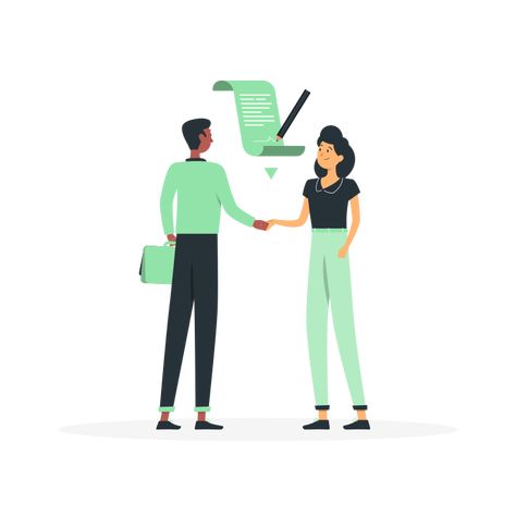 Contract Illustration, Contract Signing, Second Income, Hand Shake, Hire Purchase, Purchase Agreement, Illustration Business, Letter Icon, Png Illustration