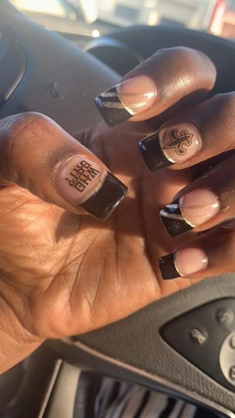 Saints Nails Design, New Orleans Saints Nails, New Orleans Nail Designs, Saints Nails New Orleans, Saints Nails, New Orleans Saints Clothing Woman, New Orleans Saints Women Shirts, New Orleans Saints Shirts, Trip To New Orleans