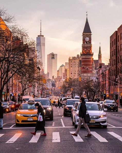 York City, New York City, Tower, Clock, New York, Cars