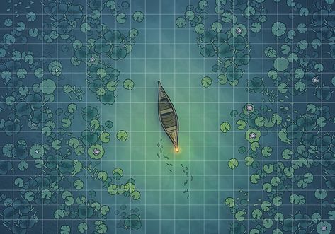 The Jungle Wetland, a FREE battle map for D&D / Dungeons & Dragons, Pathfinder, Warhammer and other table top RPGs. Tags: bog, day, lake, lilies, lily, marsh, night, pond, swamp, wetland Jungle City, Map Assets, Pathfinder Maps, Forest Map, Hexagon Grid, Fantasy Map Making, Dnd World Map, Battle Map, Tabletop Rpg Maps