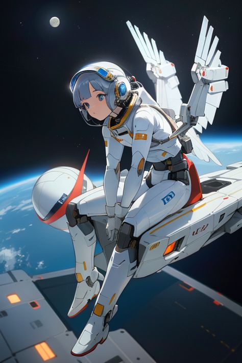 #inacofairy #astronaut #anime #meha Space Explorer Character Concept Art, Space Suit Anime, Astronaut Suit Concept Art, Futuristic Anime Character, Sci Fi Space Suit, Astronaut Oc, Astronaut Character Design, Cyberpunk Astronaut, Scifi Anime