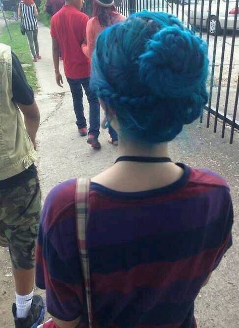 . Scene Hair, Blue Hair, Other People, A Woman, Hair, Blue