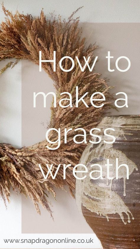 Pompass Grass Wreath Diy, Grass Wreath Diy, Grass Wreath, Dried Wreath, Journal Making, Grass Decor, Flower Wreaths, Natural Wreath, Dried Flower Wreaths