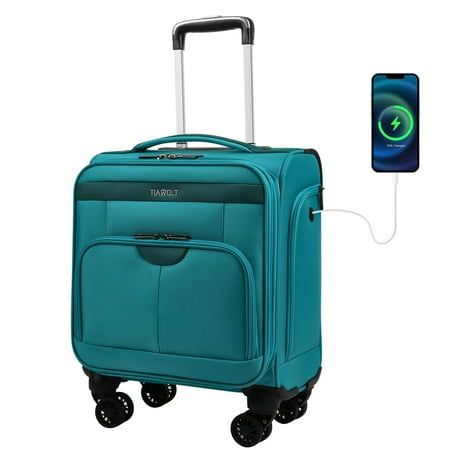 TIAWOLT is committed to the design and innovation of luggage.adhering to the tenet of quality manufacturing, practicality and convenience, and fashion style. It has experienced partners who have won unanimous recognition from domestic and foreign customers for 16 years with integrity, strength, and quality. Size: Carry-On 16-Inch.  Color: Green. Traveling Hacks, Underseat Carry On, Cruise Clothes, Suitcases Travel, Packing Luggage, Best Carry On Luggage, Diy Fashion Clothing, Cruise Outfits, Bags Aesthetic