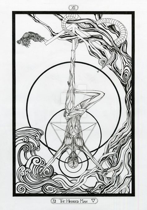 Hanged Man Tarot, Tarot Tattoo, Hanged Man, Man Tattoo, Element Water, The Hanged Man, Daily Tarot, Tarot Cards Art, Tarot Art