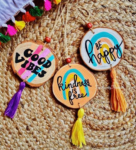 Painted Wood Slices, Acrylic Drawing, Make Craft, Don't Waste Your Time, Posca Marker, Wood Slice Art, Wood Slice Crafts, Diy Clay Crafts, Wood Slices