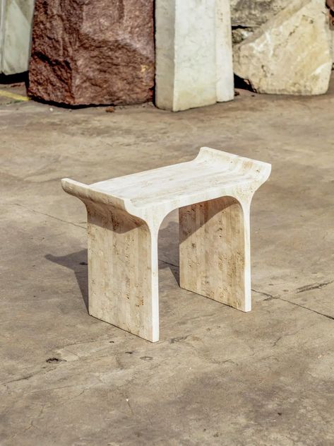 For Sale on 1stDibs - Tori is a stool of variable dimensions inspired by the Japanese arch that marks the boundary between profane and sacred space. Made of 15 stacked and hand Navona Travertine, Stone Stool, Note Design Studio, Industrial Stool, Shop Stool, Modern Stools, Black Bar Stools, High Stool, Contemporary Coffee Table