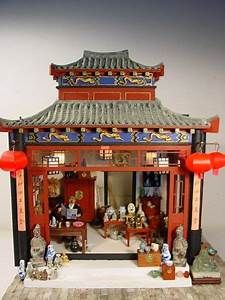 Japanese Dollhouse, Chinese Tea House, Chinese Room, Chinese Palace, Matchbox Crafts, Dollhouse Inspiration, Chinese Dolls, Room Boxes, Asian Doll