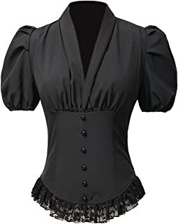 Victorian Corset, Victorian Blouse, Corset Shirt, Corset Tops, Steampunk Corset, Victorian Costume, Pleated Shirt, Period Outfit, Lace Chiffon