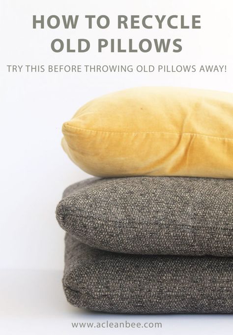 How To Wash Throw Pillows, Dresser Alternative, Recycled Pillows, Narrow Laundry, Sustainable Diy, Small Pet Bed, How To Recycle, Old Beds, Old Pillows