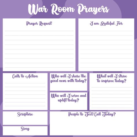 Printable War Room Prayer Journal Template Daily Prayer Journal Template, Bible Study Planner Template, Prayer Board Template, Free Prayer Journal Printable, Prayer Board Printables, Prayer Journal Template Free Printable, Prayer Binder Ideas Free Printables, Prayer Journal Ideas Notebooks Diy, Prayer Board Ideas Diy Free Printables