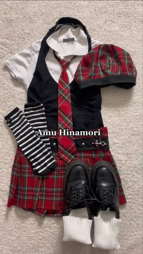 Grunge School Uniform, Punk School Uniform, Goth School Uniform, Alt J Fashion, Animecore Fashion, Jfashion Vkei, Creepy Cute Fashion, Stray Kids Outfits, Nu Goth