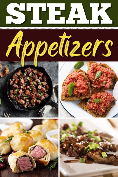 Red Meat Appetizers, Steak Tapas Recipes, Steak Appetizer Recipes, Steak Dinner Appetizers, Crustini Appetizers Steak, Small Bites Dinner, Appetizers With Steak, Steak Bites Appetizer, Beef Appetizers Fancy