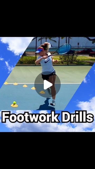 Revolutionary Motion on Instagram: "Footwork Drills.  No matter how good you are, these 6 footwork drills help beginners and aspiring pros alike to move better on the tennis court and learn to get in position to hit the ball. Try to implement some of these after your practices and see the results within weeks! Enjoy the work and happy playing! Happy playing,  Kata and Clemens @katabiakina & @clegraute   #tennis  #tennistactics  #tenniscoach  #tenniscoaching  #tennisinstruction  #tennisinstructor  #besttenniscoach  #tennislessons  #footworkdrills #tightgrip #Tennistips #tennistoss #toss #topspin #flat #groundstokes #contactpoint #tennisdrills #followthrough #staystill #staylow #fixyourforehand #highcontactpointontheserve #windshieldwhiperforehand #howtoputonaovergrip #overgrip #footworkdril Tennis Footwork Drills, Tennis Workouts, Footwork Drills, Tennis Drills, Tennis Lessons, Tennis Tips, Tennis Coach, Tennis Workout, Tennis Courts