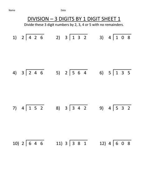 4th Grade Math Worksheets Division Division Worksheets Grade 3, Division Worksheets Grade 5, Division Worksheets Grade 4, 3rd Grade Division, Math Division Worksheets, Math Multiplication Worksheets, Long Division Worksheets, Math Exercises, Free Printable Math Worksheets