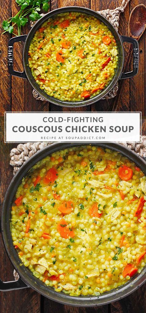 Soup Good For Digestion, Gut Health Chicken Soup, Immune Chicken Soup, Tummy Healing Soup, Soup To Get Rid Of Cold, Immune Support Soup, Coucous Chicken Soup, Lemon Chicken Couscous Soup, Soup Recipes For Cough