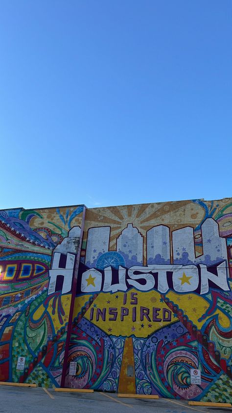 Houston mural Houston Texas Aesthetic, Houston Culture, Houston Aesthetic, Katherine Center, Houston Trip, Houston Murals, Texas Aesthetic, Explore Houston, Fake Pics