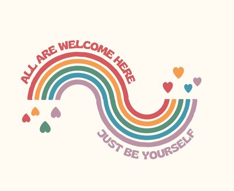 A welcoming sign for any classroom or office space. Welcoming Aesthetic, Inclusive Classroom Posters, Inspirational Classroom Decor, Positive Prints, Welcome Classroom Sign, Wellness Classroom Ideas, Cute Vibe, All Are Welcome Here, All Are Welcome