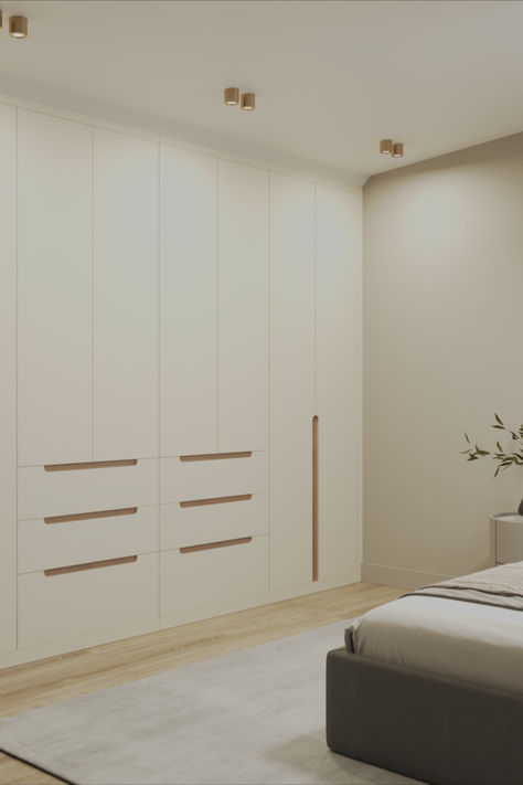 Closet Scandinavian, Scandinavian Closet, Wardrobe For Bedroom, Built In Closet, White Wood Paneling, Closet Solutions, Fitted Wardrobe, Bespoke Wardrobe, Wardrobe Systems