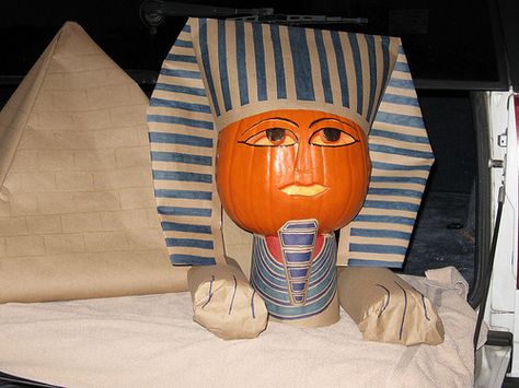 2009 Egyptian Pumpkin | Stevie Lee | Flickr Egyptian Trunk Or Treat, Egyptian Decorations, Egyptian Halloween, African Theme, Egyptian Mummies, Room Mom, Treat Ideas, Mom Stuff, Trunk Or Treat