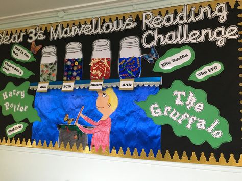 George’s marvellous medicine reading challenge display Georges Marvellous Medicine, The Gruffalo, School Displays, School Theme, Book Week, School Themes, Reading Challenge, Special Education Classroom, Classroom Organization