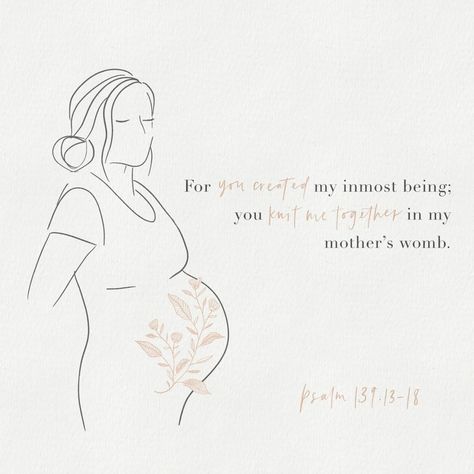 bible & brush on Instagram: ““For you created my inmost being; you knit me together in my mother’s womb. I praise you because I am fearfully and wonderfully made; your…” Knit Together In Mothers Womb Psalm 139, Before I Formed You In The Womb, You Knit Me Together In My Mothers Womb Psalm 139, I Am Pregnant Affirmations, Baby Bible Verses, Scriptures For Pregnant Women, Bible Verses About Mothers, Godly Mother, Psalm 139 13