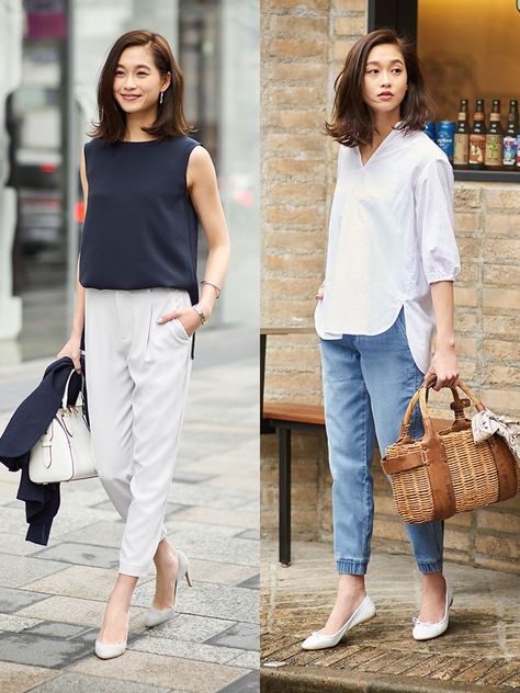 Linen Trousers Women Outfit, Library Outfits Aesthetic Summer, Uniqlo Women Outfit Summer, Minimalist Ootd Women, Chic Minimalist Style Classy, Uniqlo Outfit Ideas, Jcrew Summer, Minimalist Fashion Fall, Uniqlo Women Outfit