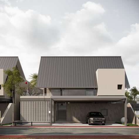 Judy Pranata (@judypranata) • Instagram photos and videos Facade House Design, Japanese Home Design Modern Exterior, Japan Modern House Exterior, Japanses Houses Modern, House Facade, Japanese Modern House Facade, Muji House Design, Modern Malay House, Japanese Modern House