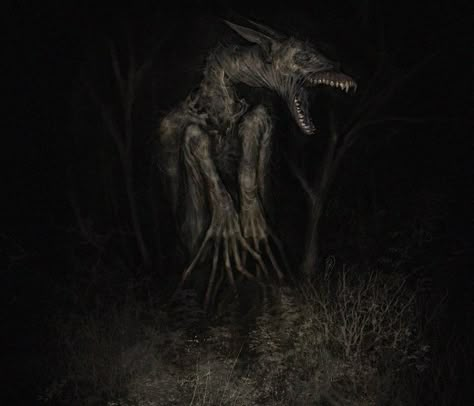 Scariest Monsters, Hiding In The Shadows, Demon Dog, Trevor Henderson, Nightmare Fuel, Creepy Monster, Dark Creatures, Creepy Images, Monster Ideas