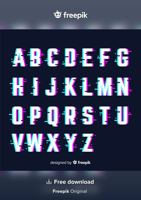 Glitch Lettering, Vector Letters, Glitch Font, Glitch Text, Holographic Background, Pixel Font, Alphabet Style, Alphabet Templates, Modern Typeface