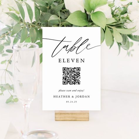 Qr Code For Wedding, Simple Table Numbers, Rustic Wedding Table Numbers, Wedding Invitations Examples, Modern Table Numbers, Table Numbers Rustic, Wedding Qr Code, Table Numbers Wedding Diy, Table Numbers Wedding Rustic