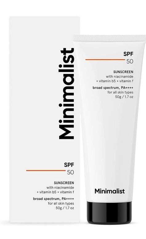 Minimalist Sunscreen SPF 50 Lightweight with Multi-Vitamins | No White Cast | Broad Spectrum PA ++++ | For Women & Men | 50g Minimalist Sunscreen, Sunscreen For Men, Minimalist Skincare, Gel Sunscreen, Vitamin F, Body Sunscreen, Sunscreen Spf 50, Mineral Sunscreen, Broad Spectrum Sunscreen