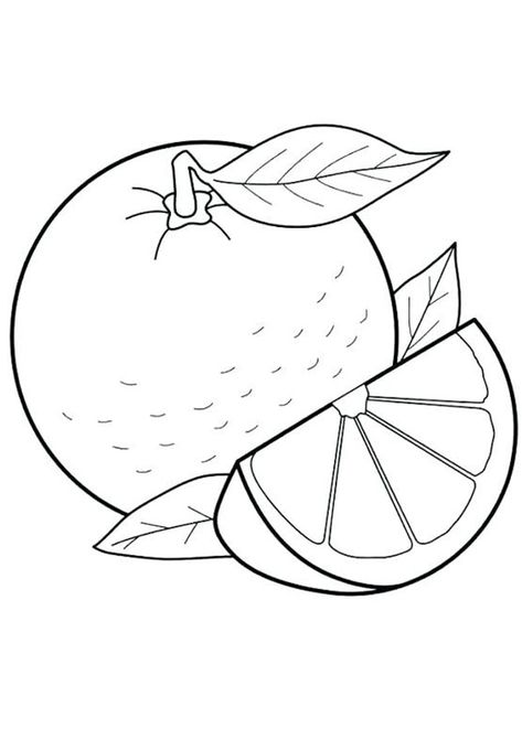 Orange with leaf Coloring page for Kids. Free Printable orange Coloring Pages For kids download and print - Indiaparenting.com Orange Drawing Simple, Leaf Coloring Page, Fruit Coloring Pages, Fruits Drawing, Coloring Sheets For Kids, Printable Coloring Sheets, 자수 디자인, Leaf Coloring, Art Drawings For Kids