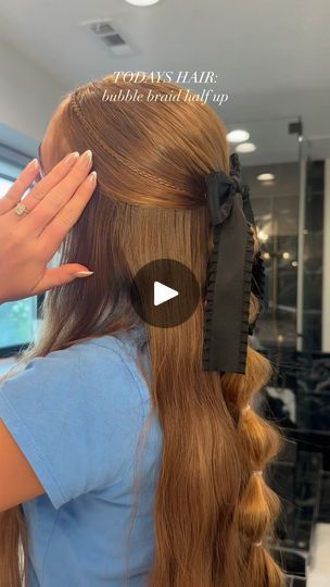 550K views · 396 reactions | THIS HAIRSTYLE IS A 10/10 

fun little half up 🥰 

clip is @kaxi.co 
everything else is linked in my amazon storefront under “hair”

tag me if you do this! 

#hair #hairstyles #diyhairstyle #hairtutorial #domthairwithme #halfuphair #halfuphairstyle #bubblebraid #halfupbubblebraid | April Nelson | altego_music · ESPRESSO x CHAINED TO THE RYHTHM (ALTÉGO MIX) How To Make A Bow In Your Hair, Hair Styles Half Up Half Down Easy, Half Up Half Down Hair School, Half Up Half Down Easy Hairstyles, Half Up Clip, Hairstyles Half Up Half Down, Fun Easy Hairstyles, Easy Half Up Half Down Hairstyles, Half Up Half Down Pigtails