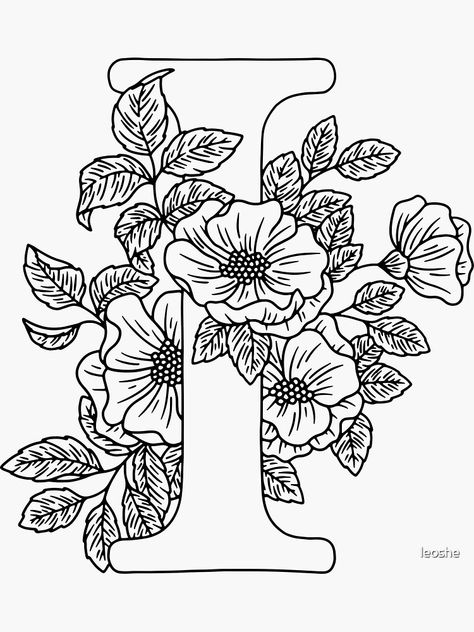 Botanical Monogram, Peony Drawing, Alphabet Stencils, Monogram Stickers, Embroidery Alphabet, Hand Lettering Art, Embroidery Letters, Creative Lettering, Lettering Styles