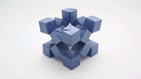 Craft Ideas For Beginners, Aesthetic Paper, Origami Cube, Paper Cube, Origami Architecture, Origami Ball, Origami Artist, Paper Craft Ideas, Modular Origami