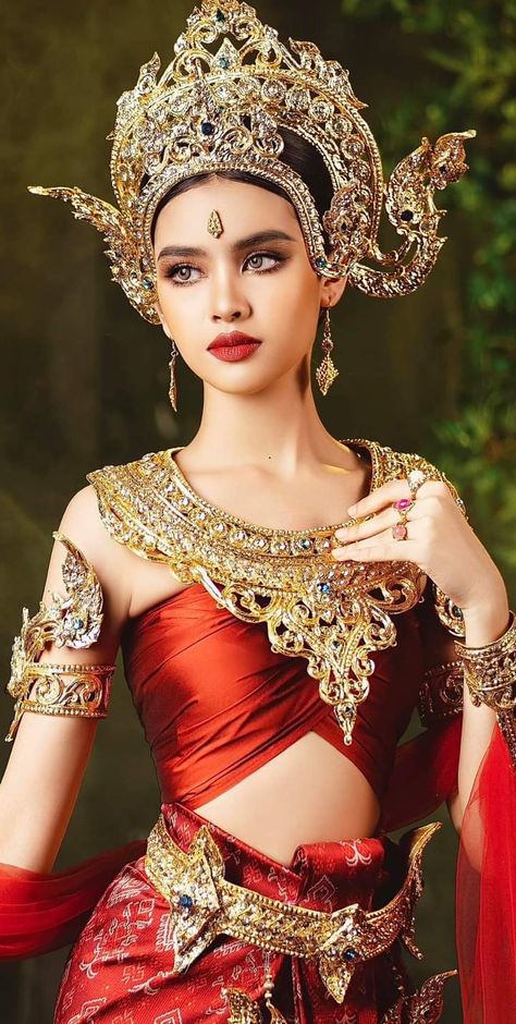 Apsara Khmer, Cambodian Dress, Myanmar Traditional, Glamour Dress, Myanmar, Cambodia, Gif, Models, India