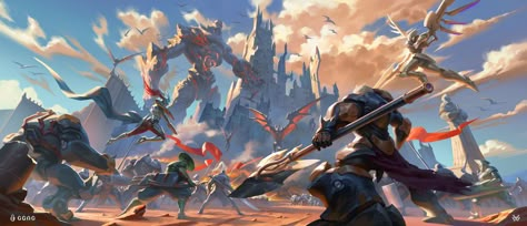 ArtStation - The ultimate battle, xu wang Battle Illustration, Battle Scene, Scene Drawing, Old School Tattoo Designs, Splash Art, Fantasy Battle, Low Poly Art, Concept Art Character, Visual Development