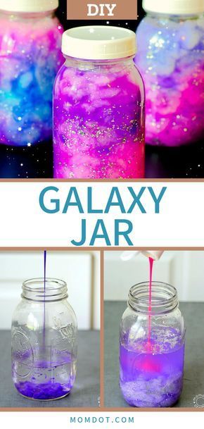 Diy Galaxie, Galaxy Jars, Vetenskapliga Experiment, Fun And Easy Diys, Diy Galaxy Jar, Galaxy Jar, Diy Galaxy, Diy Crafts For Girls, Pinterest Diy Crafts