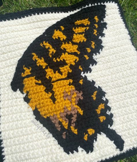 Paramore Crochet, Wing Crochet Pattern, Brick By Boring Brick, Butterfly Tapestry Crochet Pattern, Wing Crochet, Butterfly Tapestry, Knit Ideas, Tapestry Crochet Patterns, Butterfly Wing