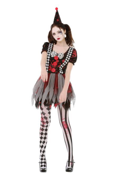 #ad Crazy Clown Costume, Clown Mood, Evil Clown Costume, Harlequin Doll, Clown Halloween Costume, Crazy Clown, Creepy Circus, Clown Dress, Clown Halloween Costumes