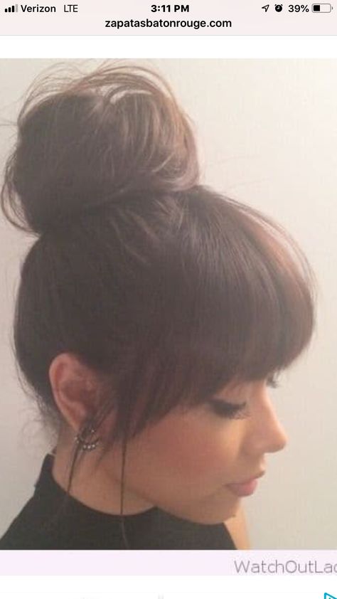 2024 Bangs, Top Bun, Bangs With Medium Hair, Hair Buns, Hair Affair, Fringe Hairstyles, Long Hair With Bangs, Hair Color And Cut, Haircuts For Long Hair