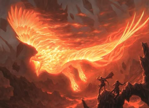 Akoum Firebird - Battle for Zendikar MtG Art Chris Rahn, Firebird Art, Evolved Godzilla, Monster Artwork, Fantasy Animals, Mtg Art, Elemental Powers, Phoenix Art, Howling Wolf