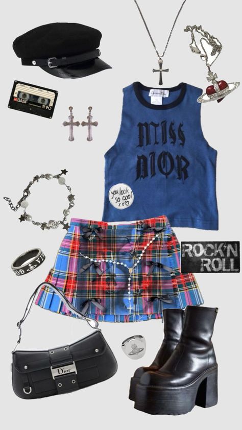 Rockstar gf outfit #outfitinspo #rockstargf #vintage 90s Rockstar Outfit, Girl Rockstar Outfit, Rockstars Gf Outfit Ideas, Rockstar Boyfriend Outfit, Rockstar Girlfriend Outfit 90s, Outfit Ideas Rockstar Gf, Rockstar Gf Outfit Aesthetic, Grunge 80s Outfits, Rocker Gf Outfits