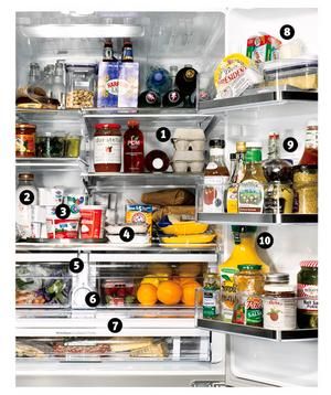 Like real estate, cold storage is all about location. Shelf or drawer? High or low? Follow this expert fridge-packing plan to keep contents fresh. Organize Refrigerator, Organized Refrigerator, Shelves Organization, Organizing Inspiration, Fridge Shelves, Refrigerator Drawers, Farmhouse Side Table, Fridge Storage, Organizing Hacks