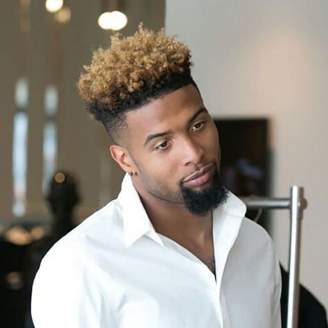 Obj Haircut, Odell Beckham Haircut, Odell Beckham Jr Haircut, Beckham Haircut, Yellow Blonde Hair, Afro Fade, High Top Fade, Blonde High, Black Hair Cuts