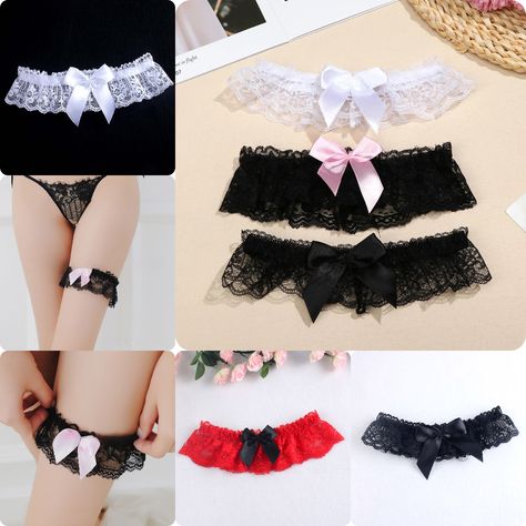 Women Bow Leg Ring Sexy Lingerie Lace Garter Belt Bowknot Leg Loop Wedding Garters Bridal Cosplay Leg Ring, Legs Ring, Bow Legged, Wedding Garters, Lace Garter, Wedding Garter, Garters, Suspenders, Apparel Accessories